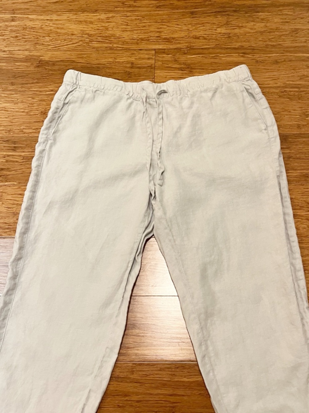 Pure Jill J. Jill Linen Drawstring Elastic Waist Cropped Pants w/ Pockets. Large - Picture 3 of 12